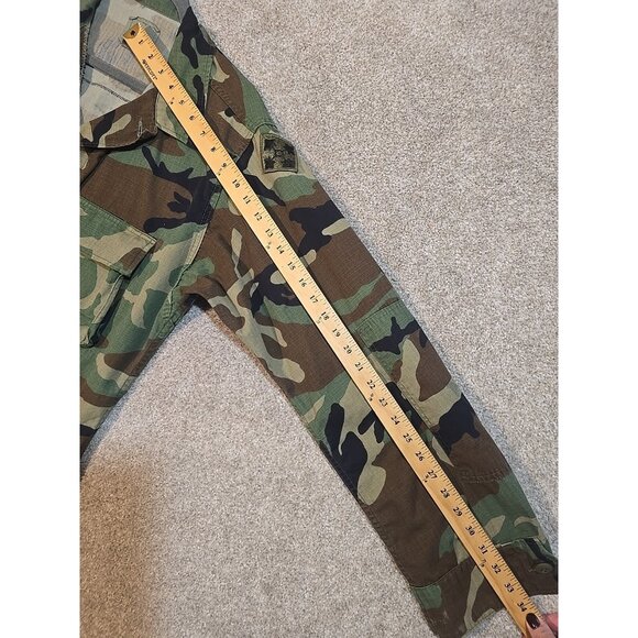 OOAK Upcycle Military Camo Jacket The Doors Rock Music Graphic Tee Boyfriend ML - Picture 8 of 10